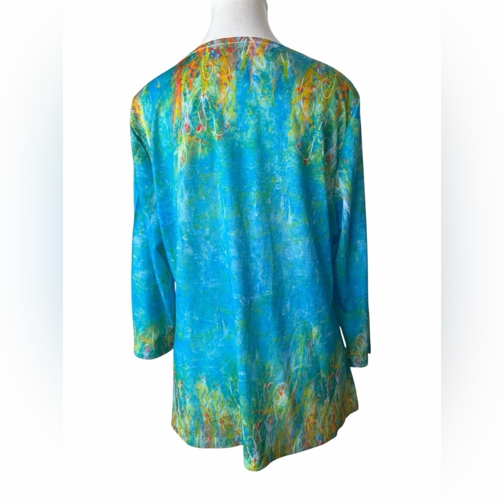 Leoma Lovegrove Sea Turtle Art Tunic Top L Coastal Florida Artist Wearable - Picture 4 of 5